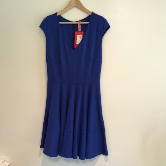 Eight Sixty Evereve Blue fit and flare dress size large - Picture 1 of 5